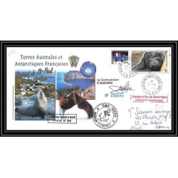 2857 sea elephant terres australes TAAF lettre cover Dufresne 2 Signé signed op 2008/3 st paul 22/11/2008 N°510