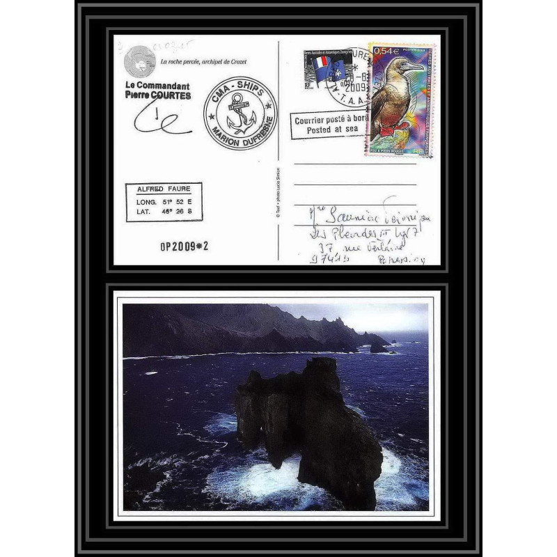 2942 ANTARCTIC terres australes (taaf)-carte postale Dufresne 2 Signé signed OP 2009/2 crozet 28/8/2009 N°515