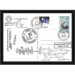 2944 ANTARCTIC terres australes (taaf)-carte postale Dufresne 2 Signé signed OP 2009/2 ST PAUL 10/9/2009 N°506