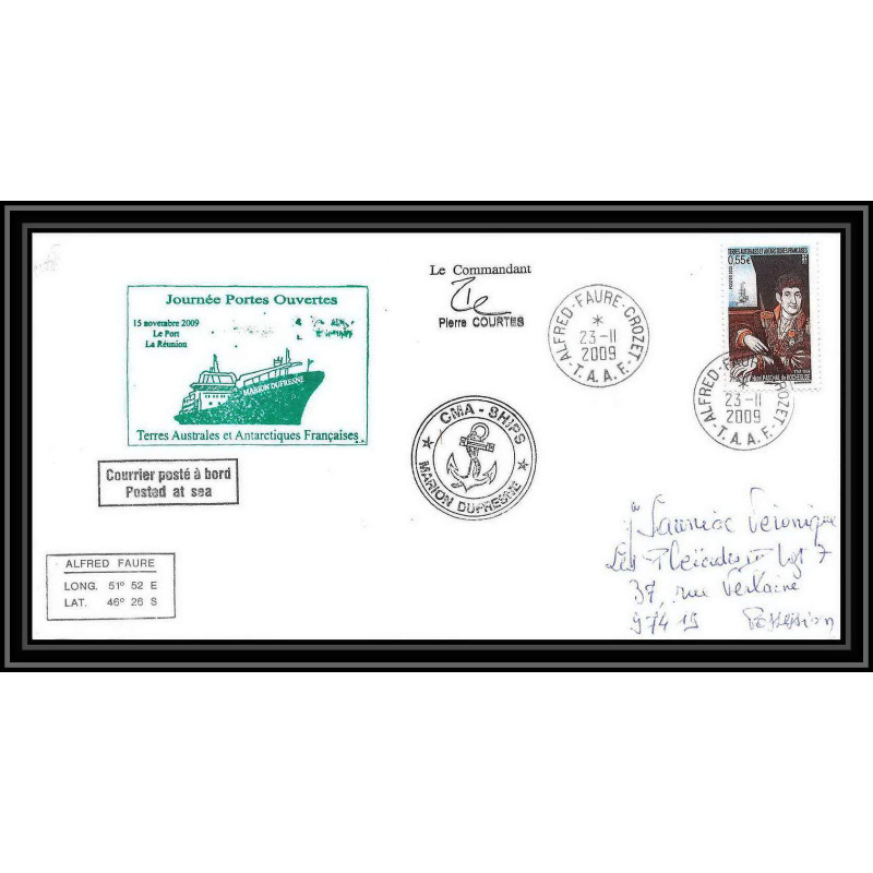 2949 ANTARCTIC terres australes TAAF lettre Dufresne Signé signed CROZET portes ouvertes 23/11/2009 N°522