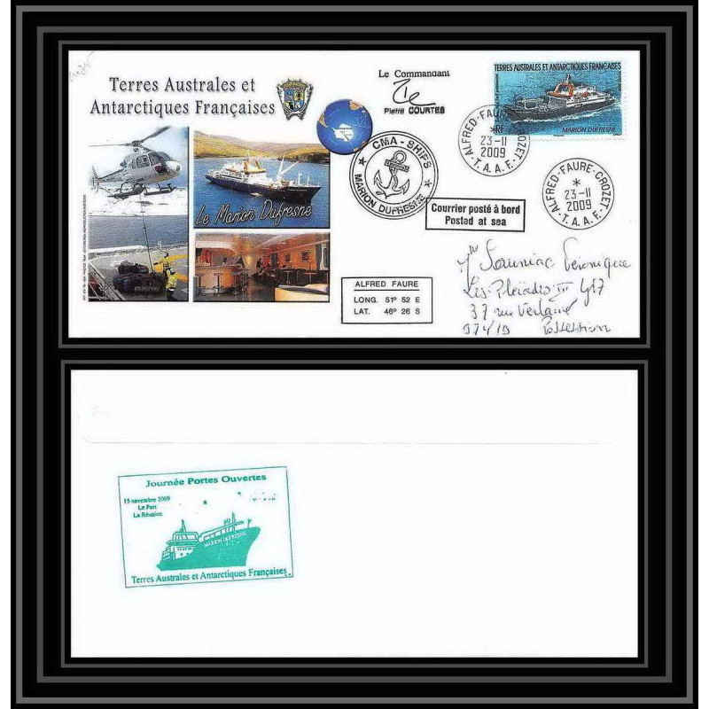 2950 ANTARCTIC terres australes TAAF lettre Dufresne Signé signed CROZET portes ouvertes 23/11/2009 N°520