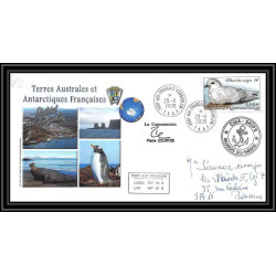 2962 ANTARCTIC terres australes TAAF lettre Dufresne Signé signed kerguelen portes ouvertes 29/11/2009 N°534 petrel bird