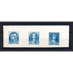 France essai 1924 Jeanne d'Arc non adopté Epreuve d'artiste artist proof bande de 3