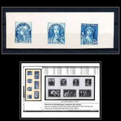 France essai 1924 Jeanne d'Arc non adopté Epreuve d'artiste artist proof bande de 3