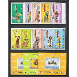 027 - fujeira - michel** N°608/617 A/B + BLOCS Voiture (Cars) 