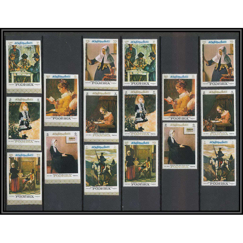032 - fujeira - michel** N°198/205 A/B non dentelé ** (imperforate) peinture (art painting)