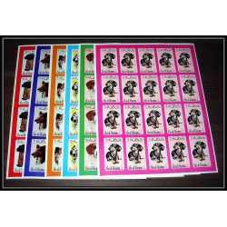 034d - Ras Al Khaima - Mi - N°567/572 B ** Chiens (chien dog) Non dentelé imperf feuilles (planches sheets)