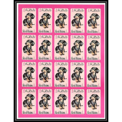 034d - Ras Al Khaima - Mi - N°567/572 B ** Chiens (chien dog) Non dentelé imperf feuilles (planches sheets)