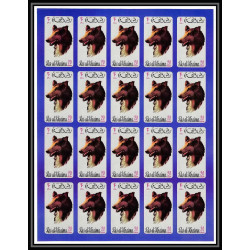 034d - Ras Al Khaima - Mi - N°567/572 B ** Chiens (chien dog) Non dentelé imperf feuilles (planches sheets)