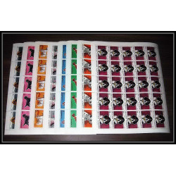 035c - Umm al Qiwain MNH ** Mi - N°210/217 A Chiens (chien dog dogs) feuilles (planches sheets)