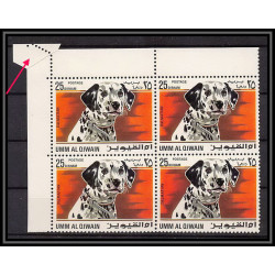035h - Umm al Qiwain MNH ** Mi - N°211 A error impression SUR RACCORD Chiens dogs dalmatien dogs