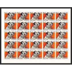 035x - Umm al Qiwain - Mi - N°210/217 B ** Chiens dogs feuille complete (sheet) Non dentelé imperf 