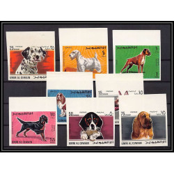 035xa - Umm al Qiwain - Mi - N°210/217 B ** Chiens dogs Non dentelé imperf 