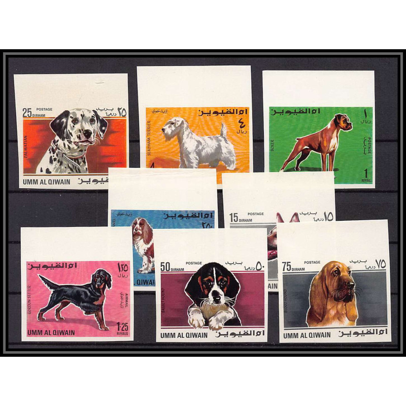 035xa - Umm al Qiwain - Mi - N°210/217 B ** Chiens dogs Non dentelé imperf 