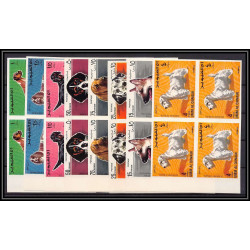 035xc - Umm al Qiwain - Mi - N°210/217 B ** Chiens dogs Non dentelé imperf bloc 4 