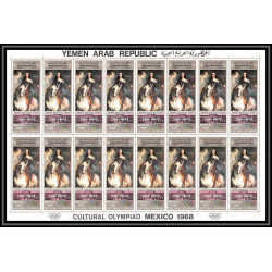 037a YAR (nord yemen) Mi cat N°889/894 A ** PRADO jeux olympiques (olympic) MEXICO 68 feuille complète sheets