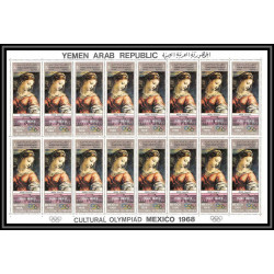 037a YAR (nord yemen) Mi cat N°889/894 A ** PRADO jeux olympiques (olympic) MEXICO 68 feuille complète sheets