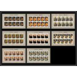 038b Fujeira MNH ** Mi N°198/205 A Tableau Painting daumier Don Quichotte feuille complete sheet cote 110