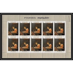 038b Fujeira MNH ** Mi N°198/205 A Tableau Painting daumier Don Quichotte feuille complete sheet cote 110