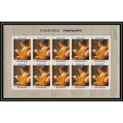038b Fujeira MNH ** Mi N°198/205 A Tableau Painting daumier Don Quichotte feuille complete sheet cote 110