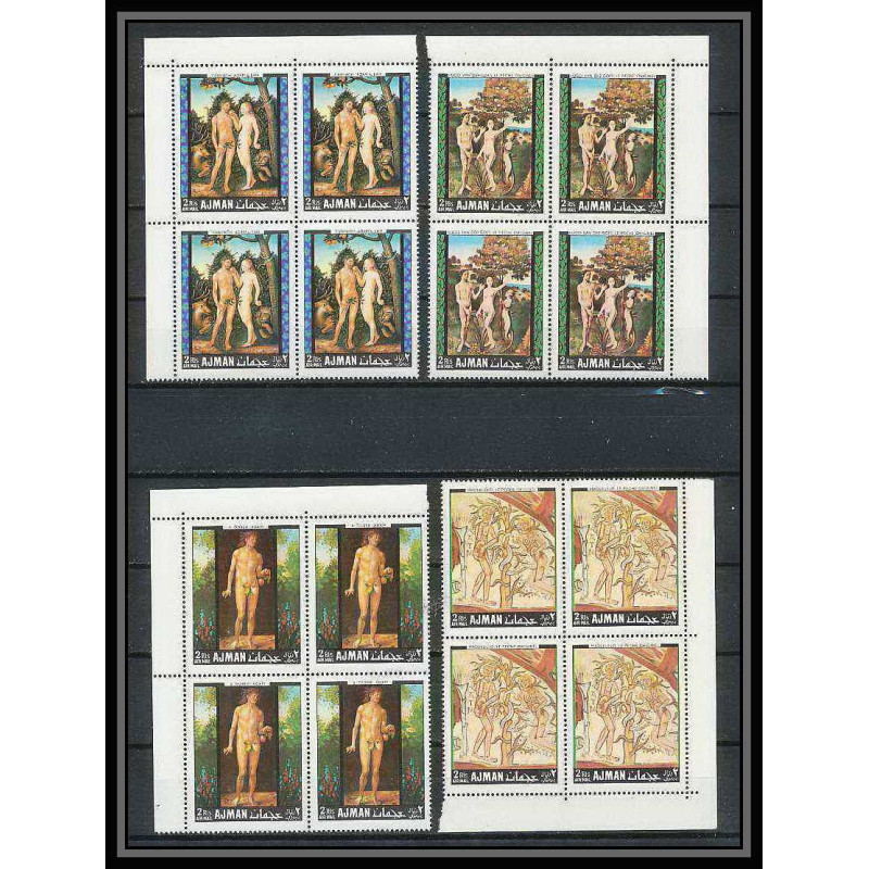 039 - Ajman- Mi N°281/284 A. ** DURER adam et eve Tableaux - peinture (painting) bloc 4