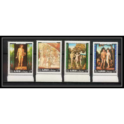 039 - Ajman MNH ** Mi N°281/284 A DURER adam et eve Tableaux - peinture (painting) 