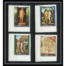 040a - Ajman - Mi N°281/284 B MNH ** DURER adam et eve Tableaux - peinture (painting) coin de feulle
