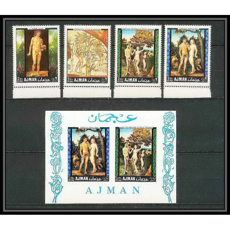 040t - Ajman - MNH ** Mi N°281/284 A.+ bloc 41 A ** DURER adam et eve Tableaux - peinture (painting) 