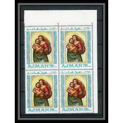 042b - Ajman - MNH ** Mi N°327/331 A Madones - madonna raphael/botticelli Tableaux (painting) bloc 4