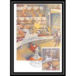 2318/ Carte maximum card France N°1588A TABLEAU (PAINTING) Le cirque Seurat edition hazan 1969 fdc