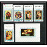 042l - Ajman - MNH ** Mi N°327/331 A bloc 66 Madones inscription marginal madonna raphael/botticelli Tableau (Painting)