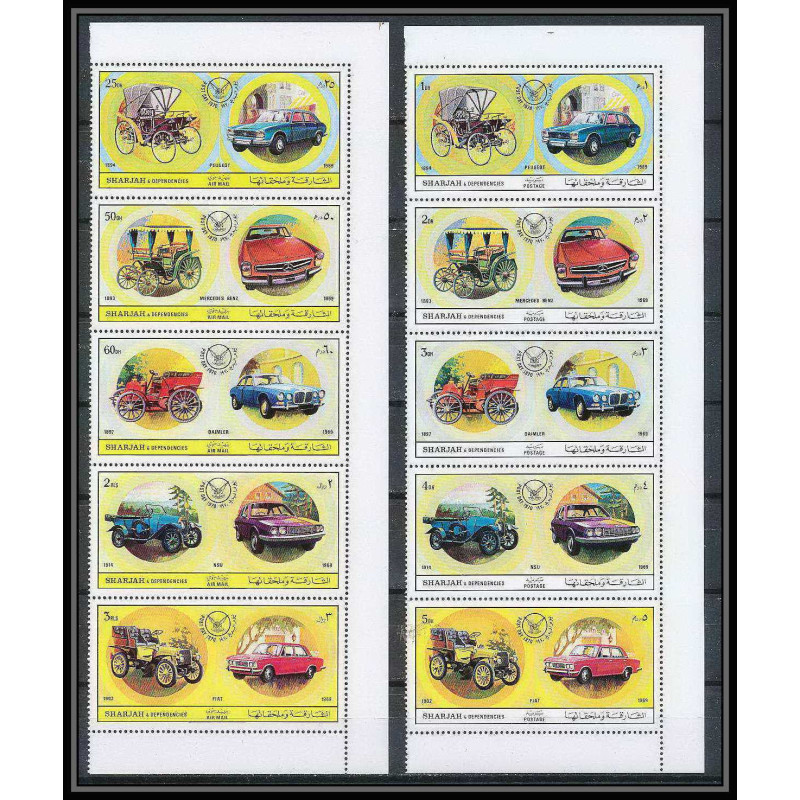 043 - Sharjah - MNH ** Mi N°770/779 A Voiture ( european Cars ) 