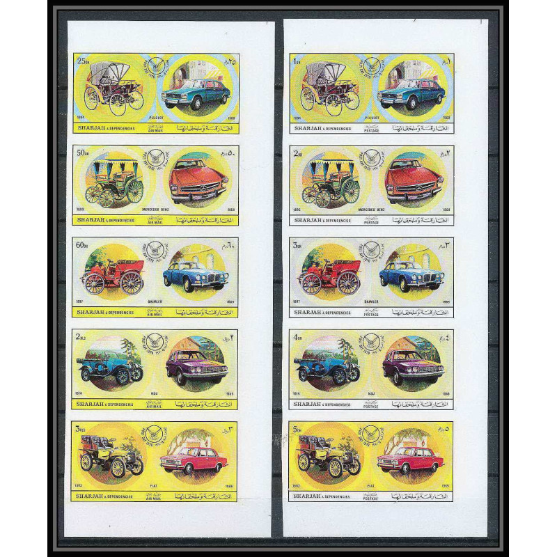 044A - Sharjah - MNH ** Mi N°770/779 B Voiture ( european Cars ) Non dentelé imperf