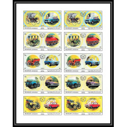 044b - Sharjah - MNH ** Mi N°770/779 B Voiture european Cars Non dentelé imperf feuilles (planches sheets)