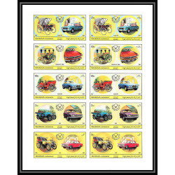 044b - Sharjah - MNH ** Mi N°770/779 B Voiture european Cars Non dentelé imperf feuilles (planches sheets)