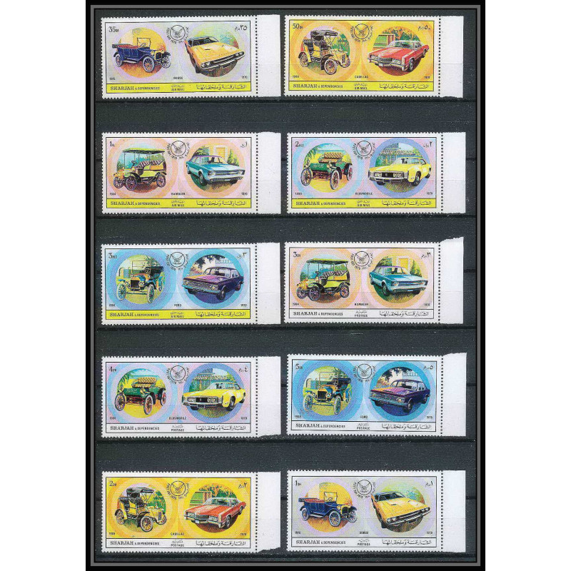045 - Sharjah - MNH ** Mi N°781/790 A Voiture (américan Cars ) 