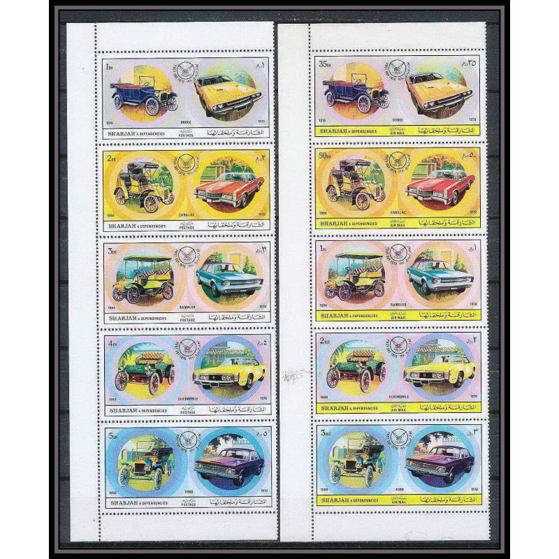 045a - Sharjah - MNH ** Mi N°781/790 A Voiture (américan Cars ) 
