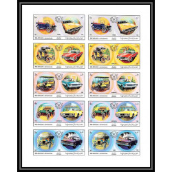 046b - Sharjah - MNH ** Mi N°781/790 B Voiture american Cars feuilles (planches sheets) Non dentelé imperf