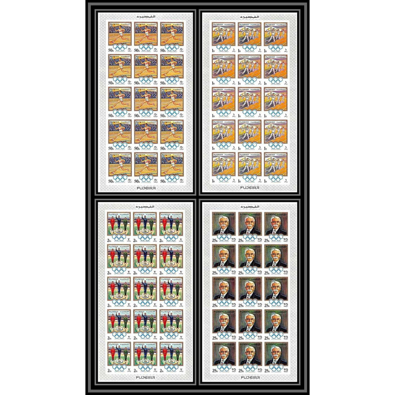 048 - Fujeira - MNH ** Mi N°529/532 B jeux olympiques olympic games Non dentelé imperf feuille complete (sheet)