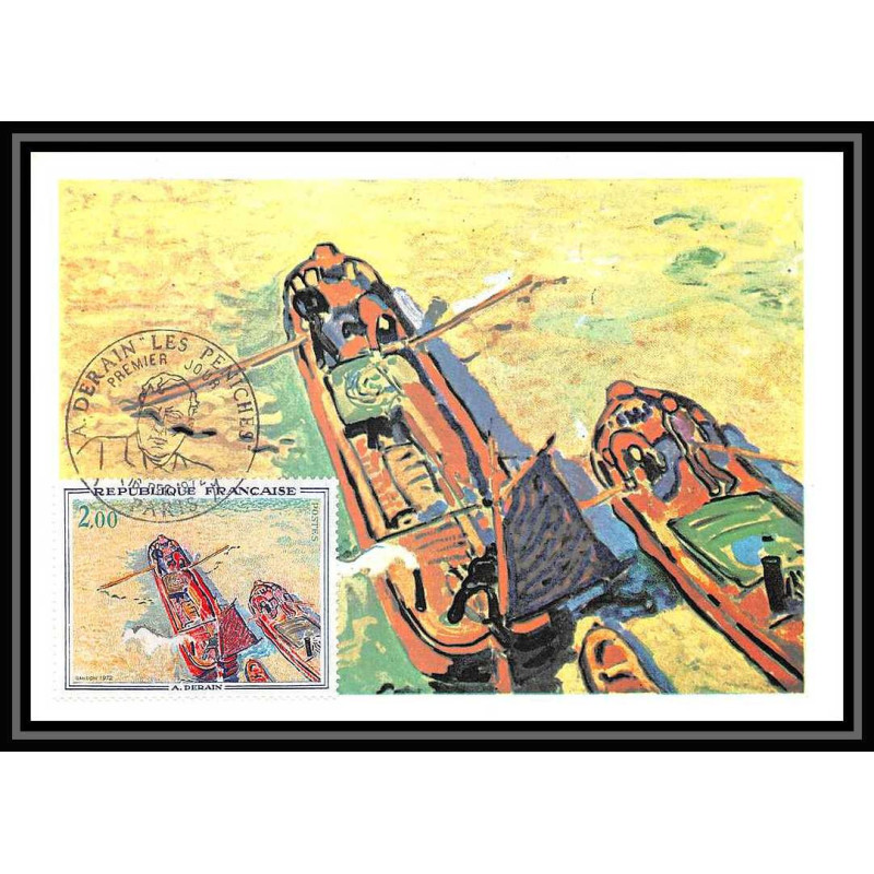 2755/ Carte maximum card France N°1733 Tableau (Painting) Les péniches andré Derain edition cef 1972