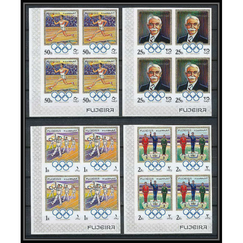 048c - Fujeira - MNH ** Mi N°529/532 B jeux olympiques olympic games Non dentelé imperf munchen 72 bloc 4