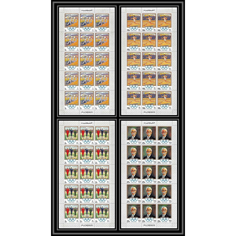 049 - Fujeira - MNH ** Mi N°529 /532 A jeux olympiques olympic games coubertin feuille complète full sheet munchen 72