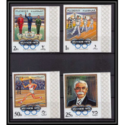 050a - Fujeira MNH ** Mi N°533/536 B jeux olympiques olympic games OVERPRINT MUNICH 72 Non dentelé imperf
