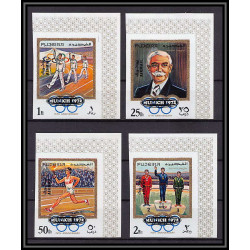 050b - Fujeira MNH ** Mi N°533/536 B jeux olympiques olympic games OVERPRINT MUNICH 72 Non dentelé imperf