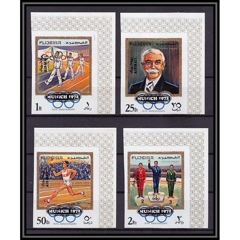 050b - Fujeira MNH ** Mi N°533/536 B jeux olympiques olympic games OVERPRINT MUNICH 72 Non dentelé imperf