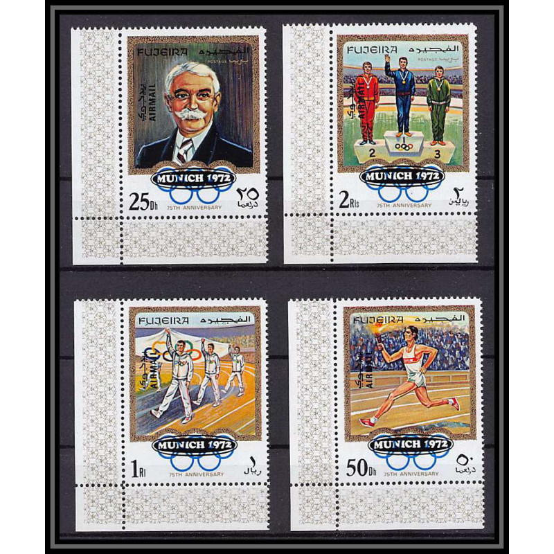 051b - Fujeira - MNH ** Mi N°533/536 A jeux olympiques olympic games OVERPRINT MUNICH 72 
