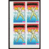 054b - Yemen royaume - MNH ** Mi N°520 B escrime (fencing - fechten) NON DENTELE imperforate bloc 4