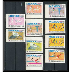 055a- Yemen royaume MNH ** Mi N°493/502 B mexico 68 jeux olympiques olympic games Non dentelé imperf fencing