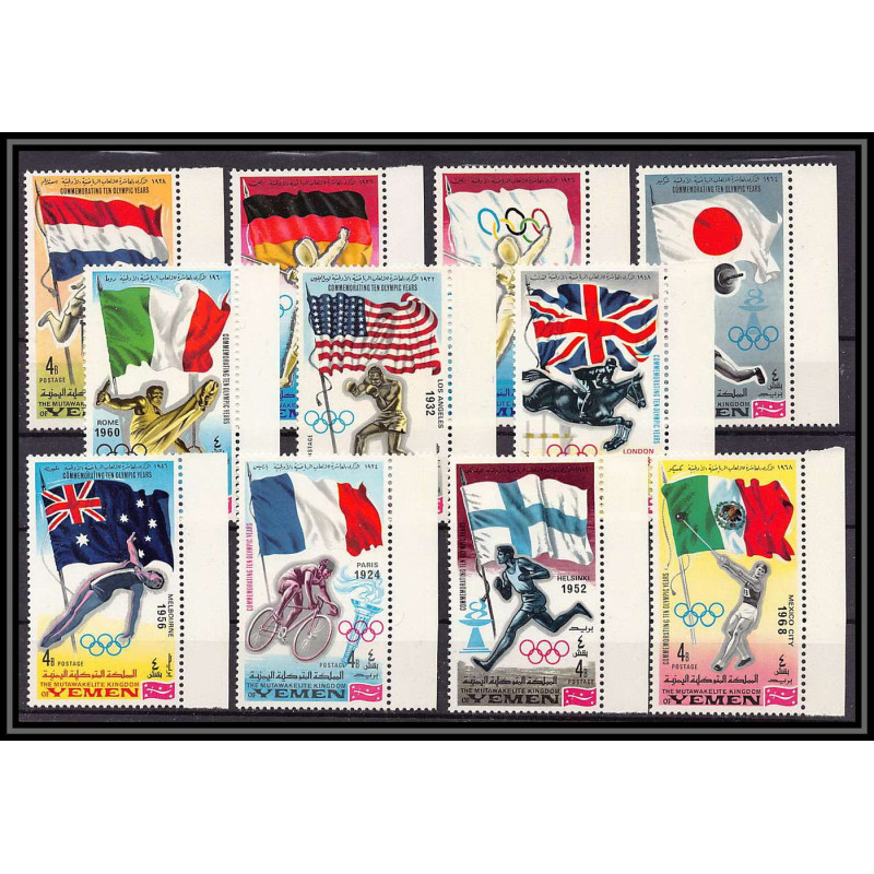 057 - Yemen royaume - MNH ** Mi N°517/527 A jeux olympiques (summer olympic games) escrime fencing velo cheval horse