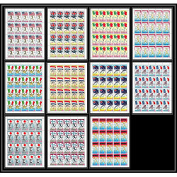 057b - Yemen royaume - MNH ** Mi N°517/527 A jeux olympiques (summer olympic games) escrime fencing feuilles sheets